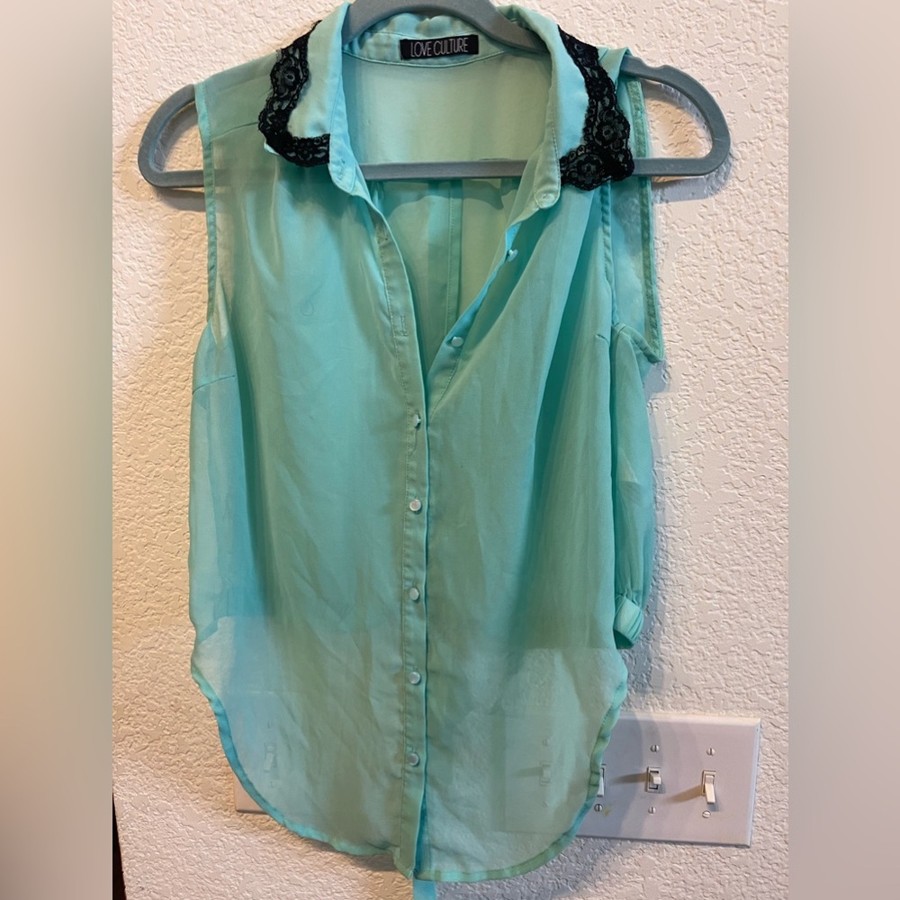 Sheer sleeveless blouse